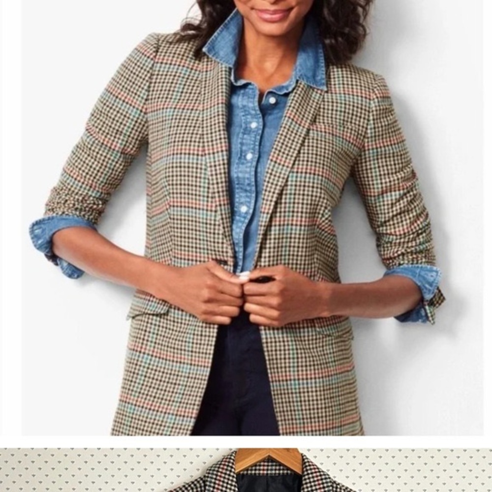 Talbots Brown Plaid Academia Blazer - Picture 1 of 6